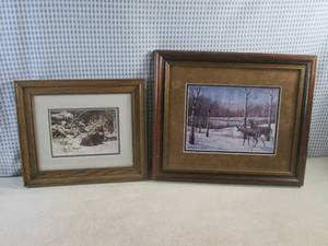 lot 226 image: (C-3) 2 Framed Deer Prints - 16 x 13 12 and 12 12 x 10 12