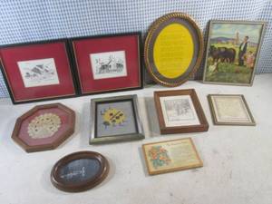lot 247 image: (CSB) Assorted Vintage Framed Wall Decor Etc