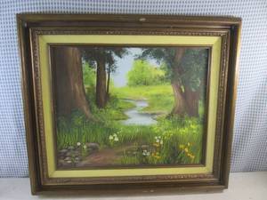 lot 249 image: (FS) Vintage Framed Oil Painting by Toney 27 14 x 23 14
