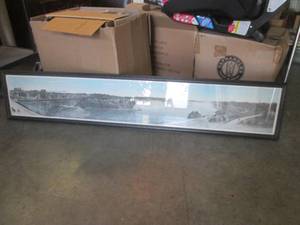 lot 281 image: (BSB) Antique 1913 Framed Panorama View Print of Niagara Falls River and Gorge From Victoria Park Canada 59 x 11 12