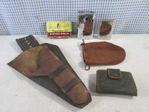 lot 284 image: (BS) Vintage Gun Holster, Shotgun Shells, Hand Warmers Etc