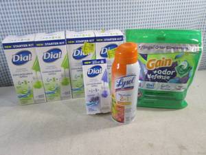 lot 34 image: (CS) Dial Foaming Hand Wash Refills, Laundry Detergent Pods and Lysol Disinfectant Spray