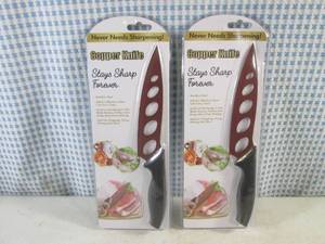 lot 86 image: (H-1) 2 Kitchen Copper Knives - Stays Sharp Forever
