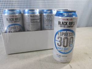 lot 128 image: (C-1) 12 Cans Black Rifle Vanilla Bomb Espresso 300 Triple Shot Arabica Coffee Best by Mar 2024