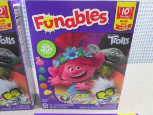 lot 137 image: (B-3) 4 Boxes Funables Trolls Snacks 10 Pouches per Box Past Date