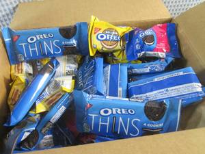 lot 140 image: (C-2) Box of 56 Oreo Cookie Variety Packs Best by Oct 2023