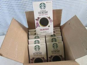 lot 141 image: (C-1) Case with 11 Starbucks Italian Roast Via Instant Dark Roast Coffee 8-Packets Each Best by Sept 2023