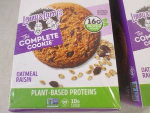 lot 142 image: (B-3) 2 Boxes Lenny & Larrys Jumbo Oatmeal Raisin Cookies 12 - 4oz Cookies per Box By Dec 2023