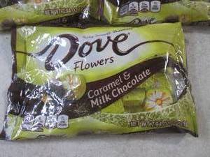 lot 153 image: (B-2) 3 Bags Dove Flowers Caramel & Milk Chocolate Candy Best by Nov 2023