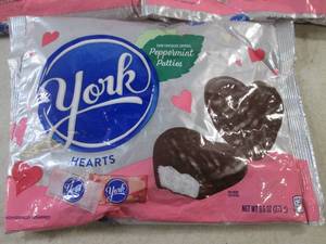 lot 156 image: (B-2) 3 Bags York Peppermint Patties Hearts Best by Oct 2023