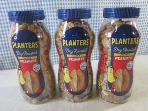 lot 168 image: (C-3) 3 Jars of Planters Dry Roasted Salted Peanuts Best by Dec 2023