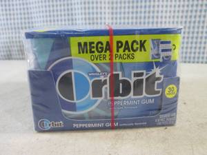 lot 175 image: (B-1) 6 Mega Packs of Orbit Peppermint Gum 30pc Packs Past Date