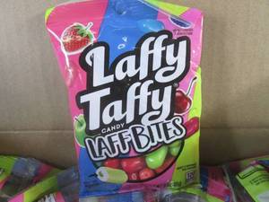 lot 186 image: (B-4) Case 12 Bags Laffy Taffy Laff Bites Candy Best by Oct 2023