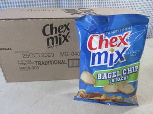 lot 188 image: (C-3) 8 Bags Traditional Chex Snack Mix Best by Oct 2023