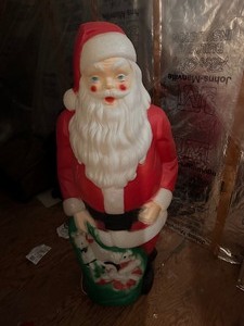 Vintage 1968 Empire Blow Mold Light Up Santa 48 Tall (Small Hole at bottom of bag, see photos)