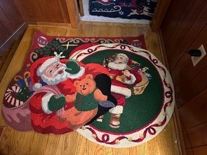 Set of Three Santa Throw Rugs