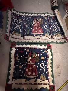 Two Signatures by Regal Design Studio Father Christmas Hand Tufted Rugs - 26x26 and 29x48