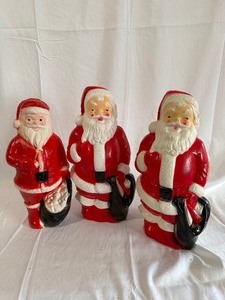 3 Vintage 1960s Empire Plastic Blow Mold Light Up YardWindow Ornaments - Approximately 12-13 Tall
