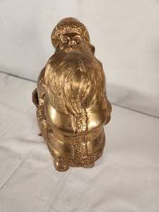 Brass Santa with Bag Candle HolderCandy Dish - 12 Tall