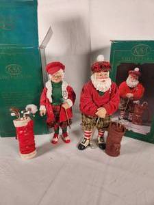 Golfing Santa and Mrs Claus KSA Collectibles 11 Tall