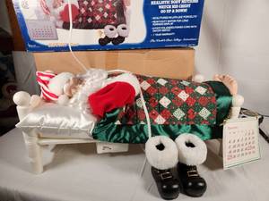 Animated Twas the Night Before Christmas - Snoring, Whistling, Realistic Body Motion Sculptured in Life-Like Porcelite Santa