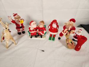 Variety of Plastic Vintage Santa Toys