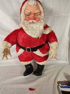 Vintage Plush Santa with Rubber hands and Face