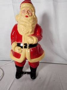 Vintage Hard Plastic Santa Blow Mold 16.5 Tall in Very Good Condition