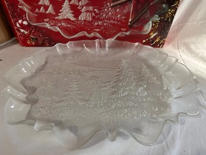 Mikasa Christmas Story Glass Oval Canape - 17.25, Made in Germany