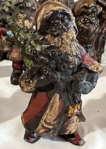 Antique 1890s Heavy Solid Lead Santa with Original Patina