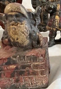 Antique 1890s Heavy Solid Lead Santa with Original Patina