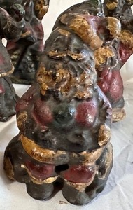 Antique 1890s Heavy Solid Lead Santa with Original Patina