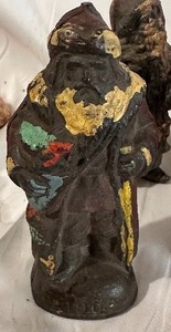 Antique 1890s Heavy Solid Lead Santa with Original Patina