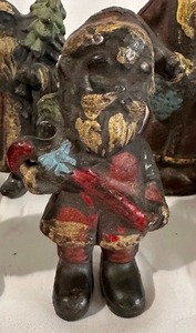 Antique 1890s Heavy Solid Lead Santa with Original Patina