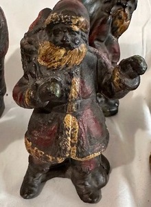 Antique 1890s Heavy Solid Lead Santa with Original Patina