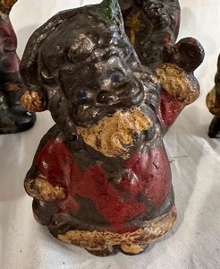 Antique 1890s Heavy Solid Lead Santa with Original Patina