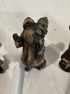 Antique 1890s Heavy Solid Lead Santa with Original Patina