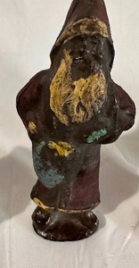 Antique 1890s Heavy Solid Lead Santa with Original Patina