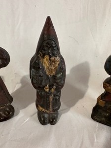Antique 1890s Heavy Solid Lead Santa with Original Patina