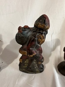 Antique 1890s Heavy Solid Lead Santa with Original Patina