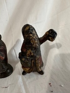 Antique 1890s Heavy Solid Lead Santa with Original Patina