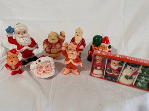 Variety of Vintage Santa Candles