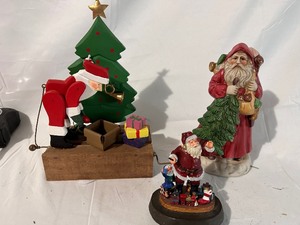 Ceramic Santa, Santa Sock Holder, and Moving Santa Toy