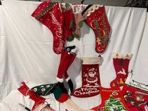 Vareity of Vintage Christmas Stockings