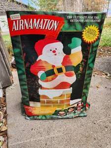 Airnamation Ultimate Santa in Chimney Blow Up Outdoor Display