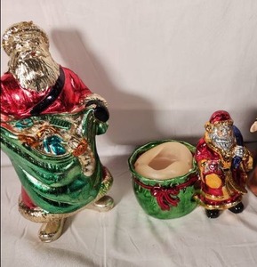 Santa with Bag and Santa Candle Holder