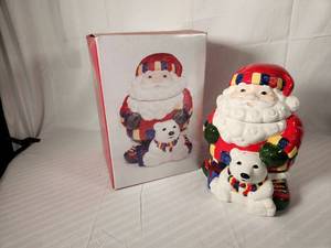 Santa and Bear Cookie Jar