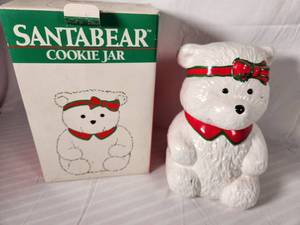 Santa Bear Cookie Jar