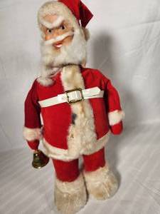 Vintage Santa Battery Operated Bell Ringing (Missing a Battery Cover)