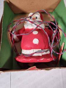 Light Up Vintage Plastic Santa